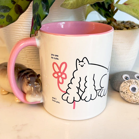 Cat Dude Thinks You're Cute - Mug