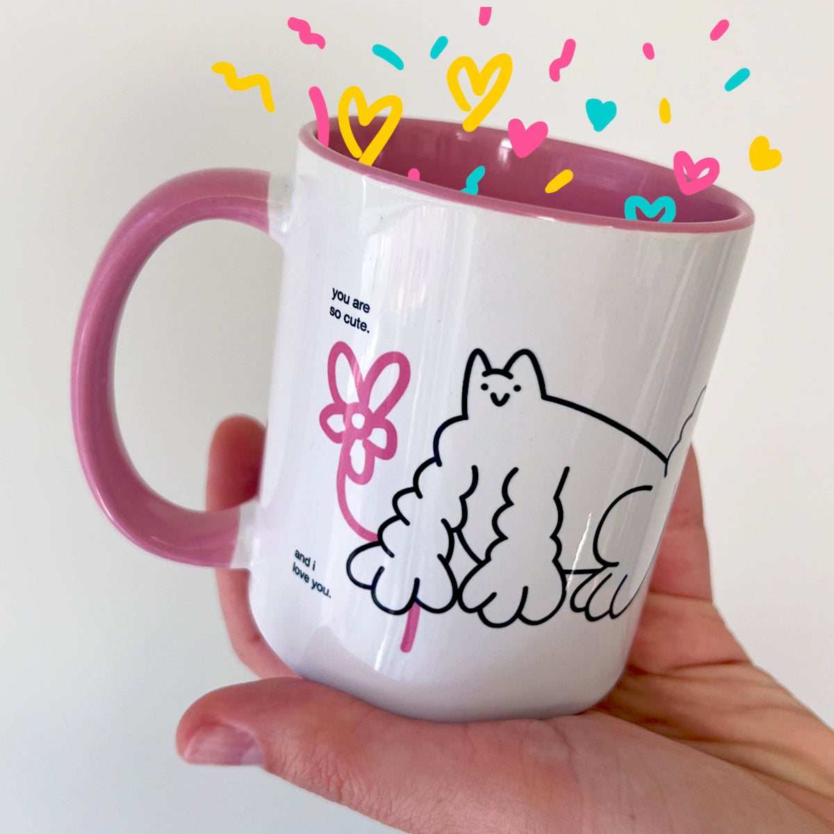 Cat Dude Thinks You're Cute - Mug