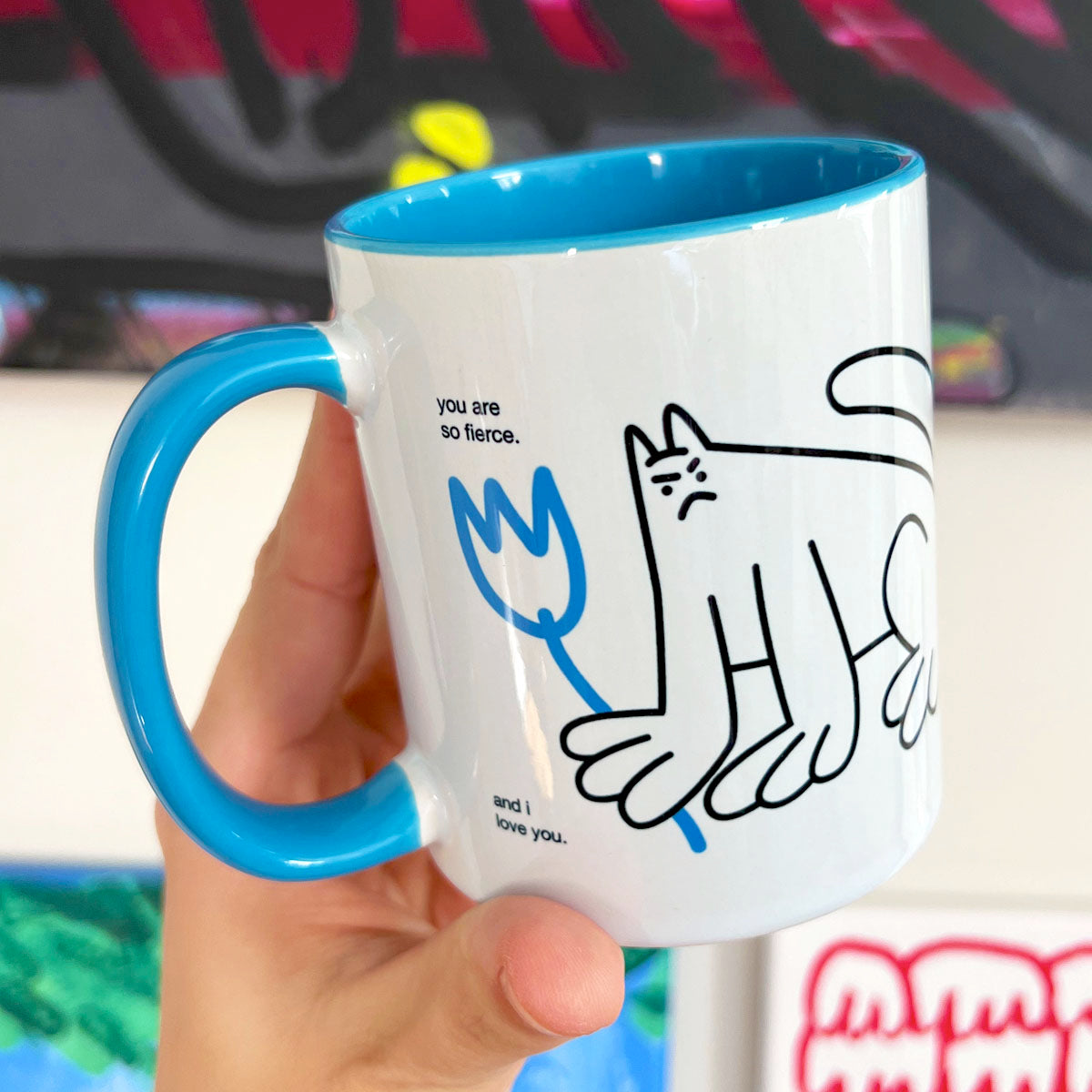 Cat Dude Thinks You're Fierce - Mug