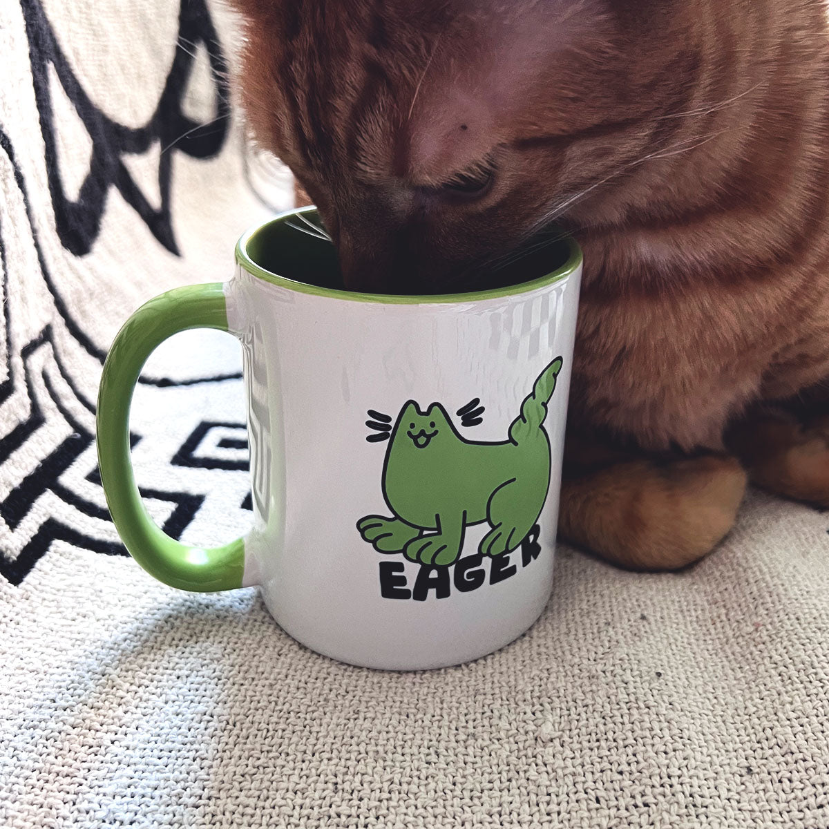 Eager Cat Dude, Grass Green - Mug