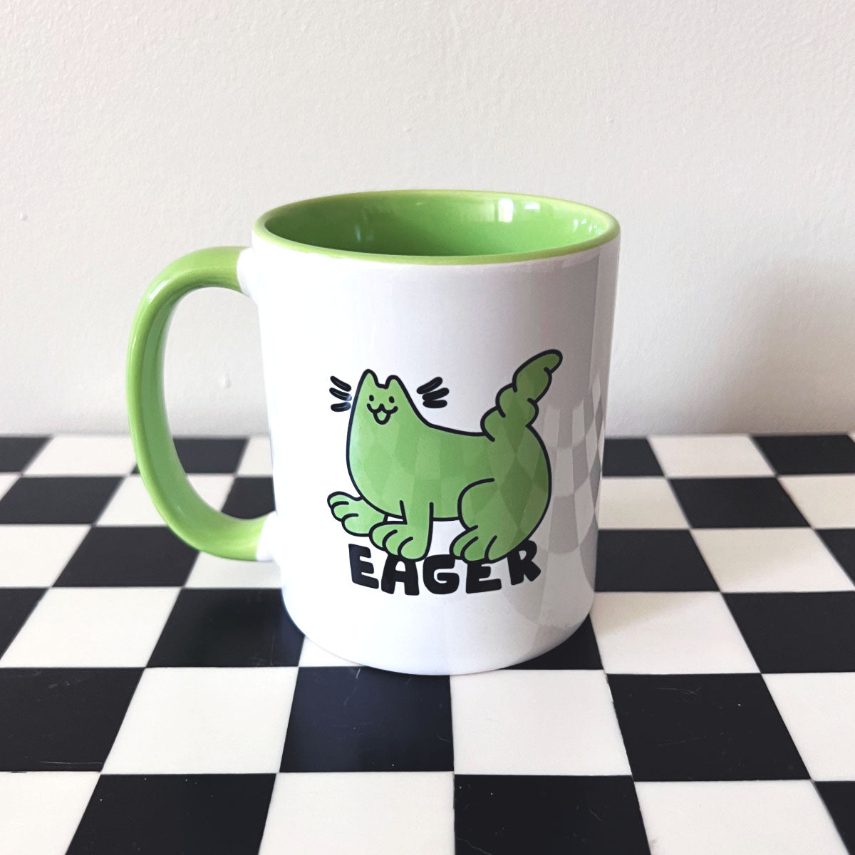 Eager Cat Dude, Grass Green - Mug