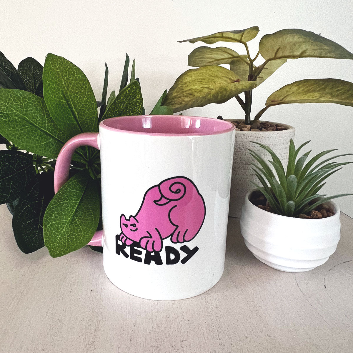 Ready Cat Dude, Pink - Mug