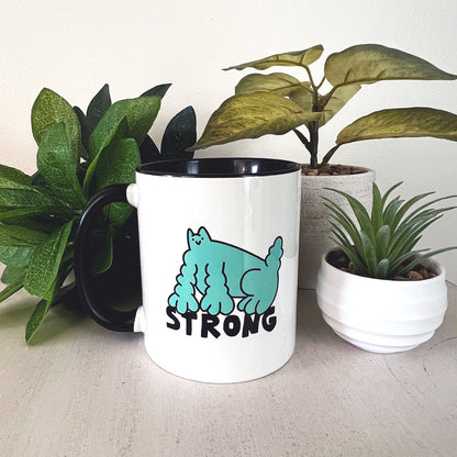 Strong Cat Dude, Teal - Mug