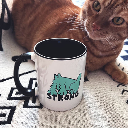 Strong Cat Dude, Teal - Mug