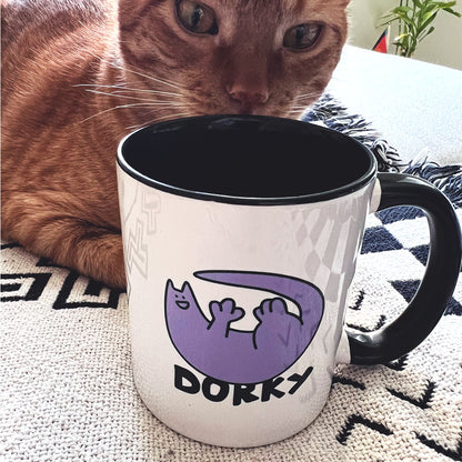 Dorky Cat Dude, Lilac - Mug