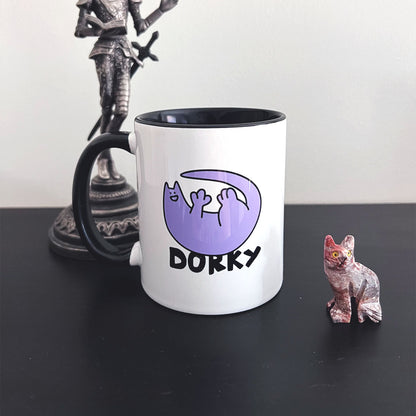 Dorky Cat Dude, Lilac - Mug