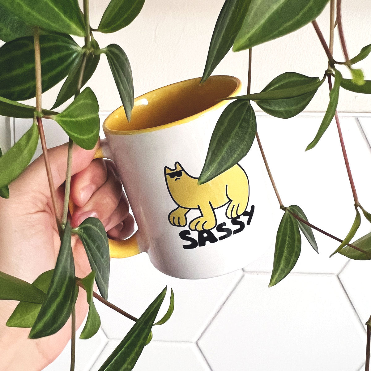 Sassy Cat Dude, Yellow - Mug