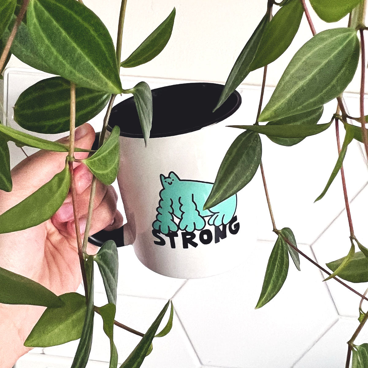 Strong Cat Dude, Teal - Mug