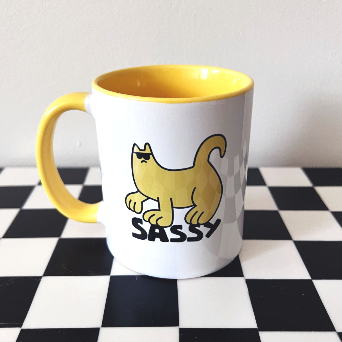 Sassy Cat Dude, Yellow - Mug