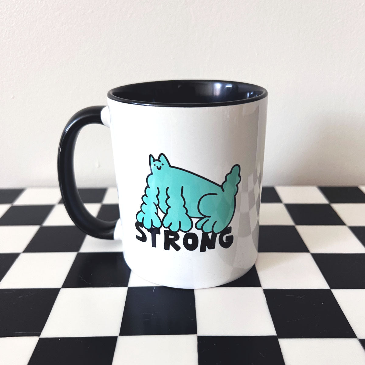 Strong Cat Dude, Teal - Mug