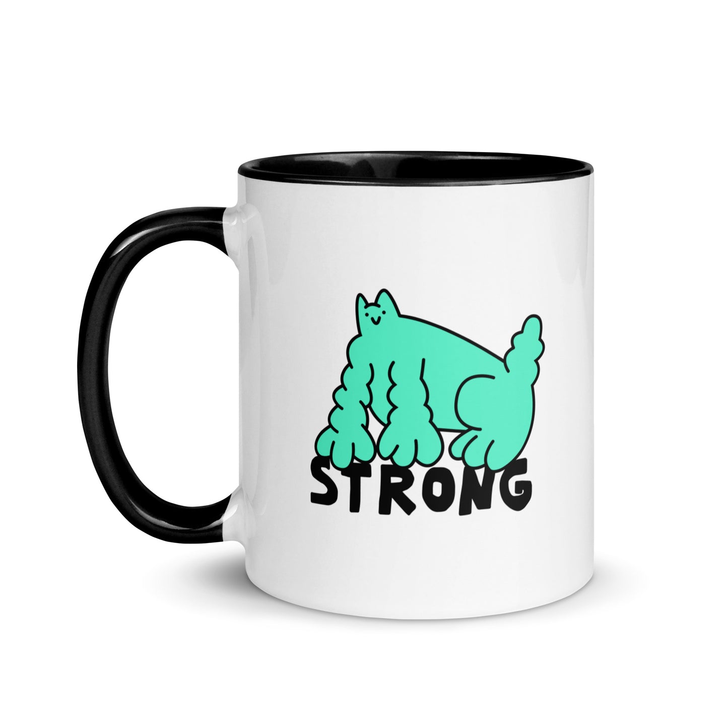 Strong Cat Dude, Teal - Mug