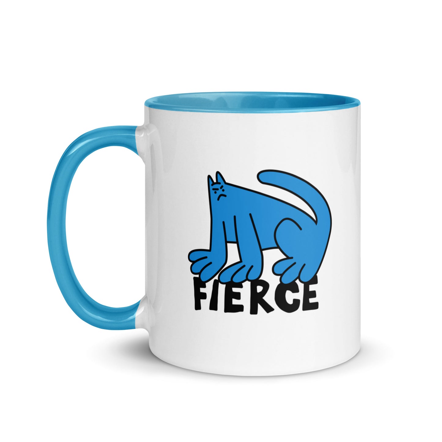 Fierce Cat Dude, Blue - Mug