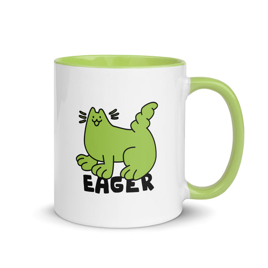 Eager Cat Dude, Grass Green - Mug