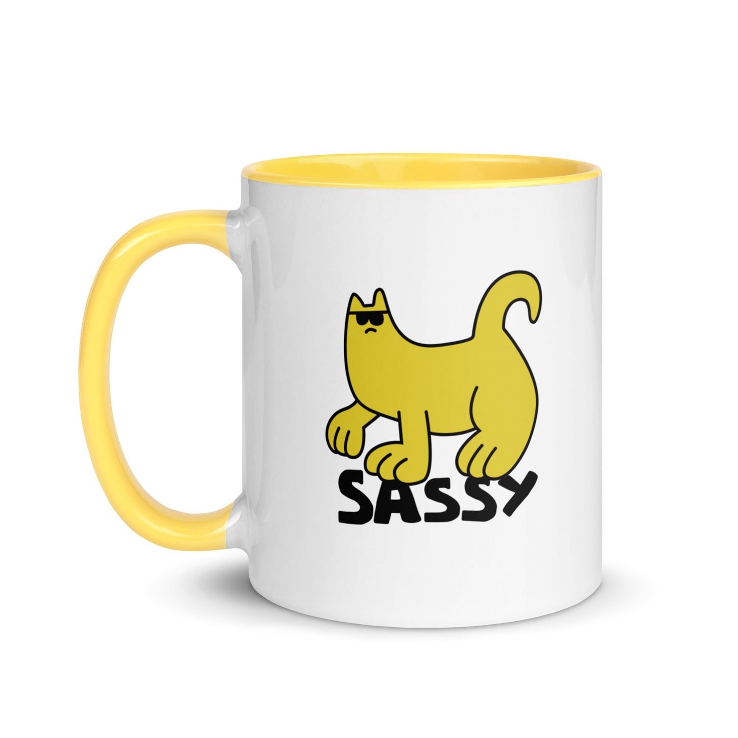 Sassy Cat Dude, Yellow - Mug